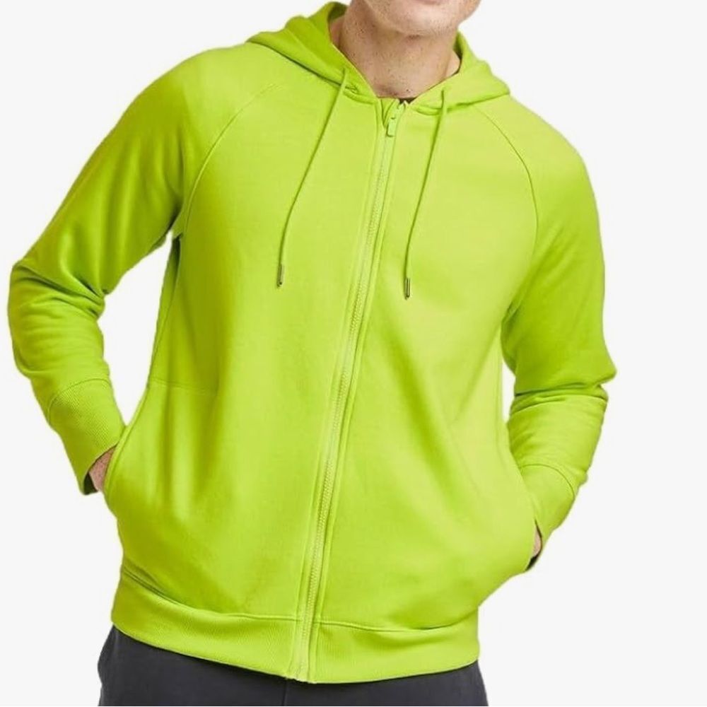 All in Motion Full Zip Hoodie Sweatshirt Lime Green Size XL